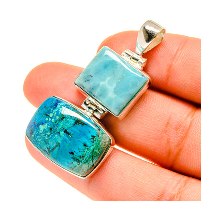 Chrysocolla Pendants handcrafted by Ana Silver Co - PD760525