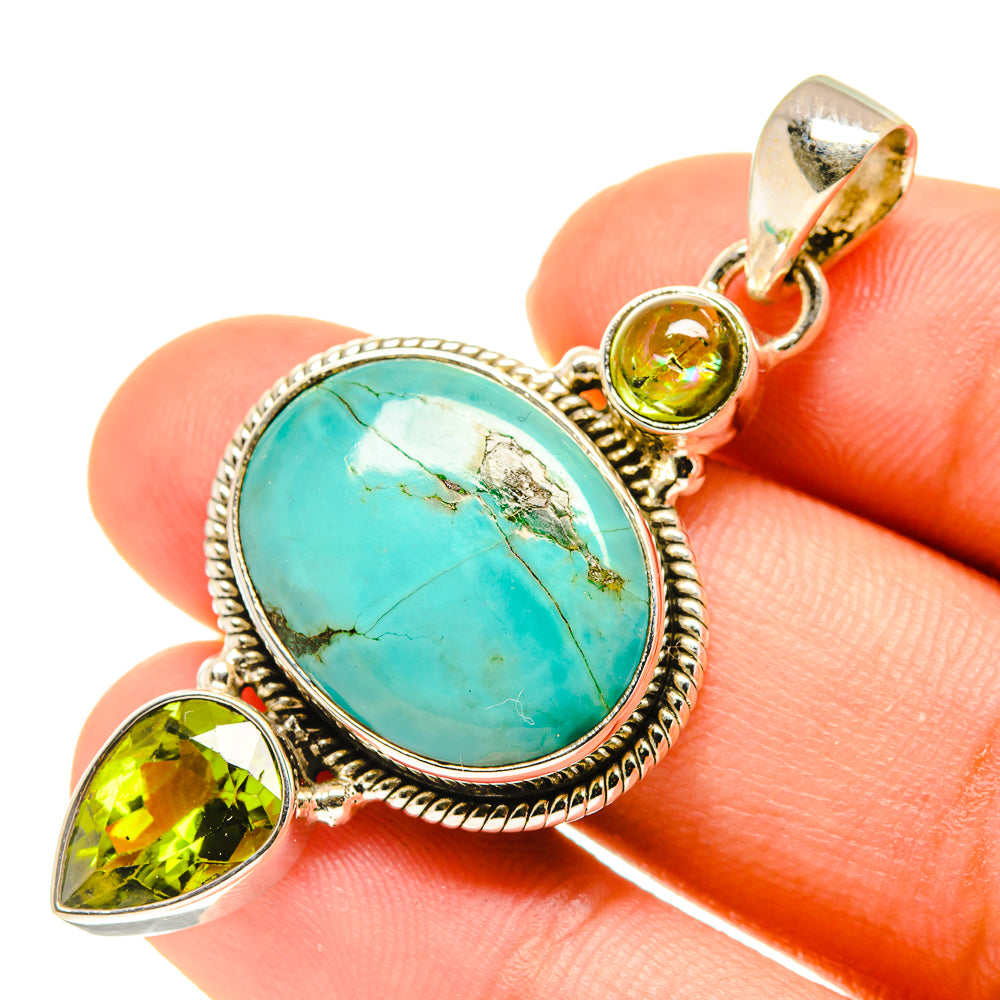 Tibetan Turquoise Pendants handcrafted by Ana Silver Co - PD760554