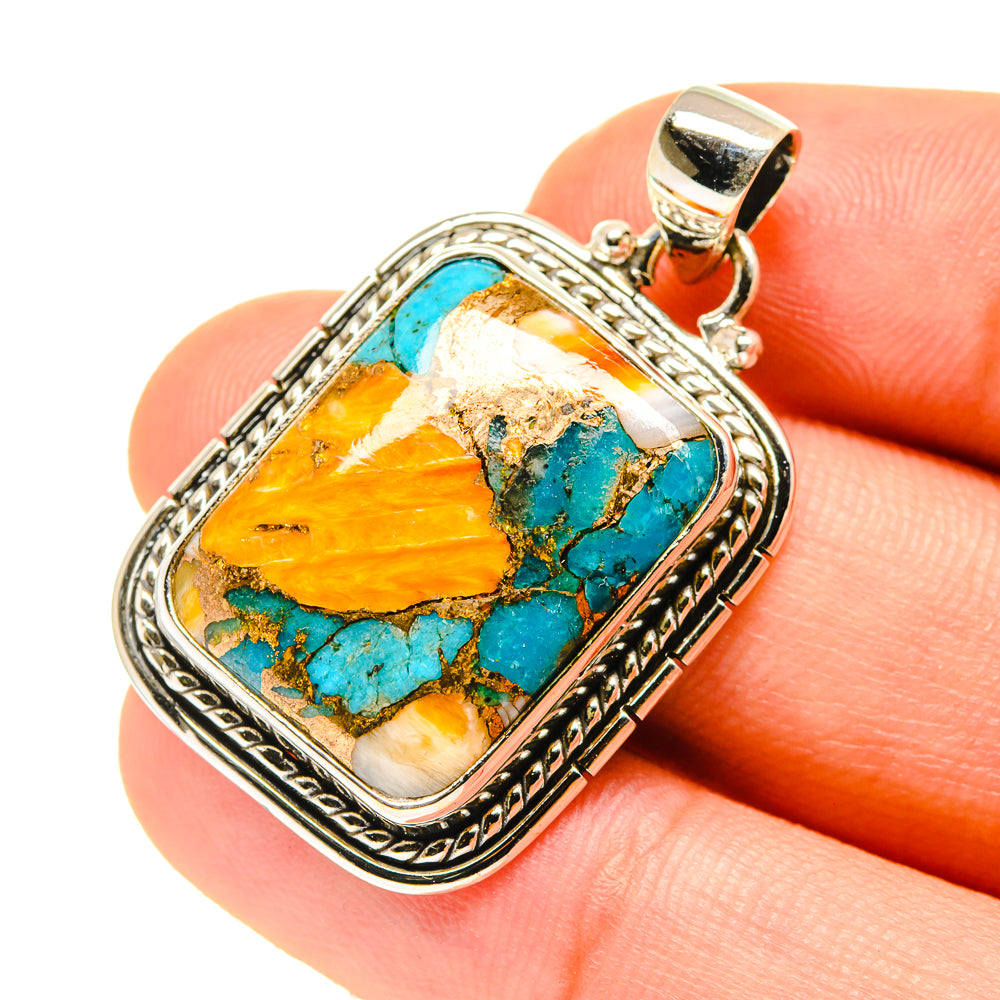 Blue Copper Composite Turquoise Pendants handcrafted by Ana Silver Co - PD760555