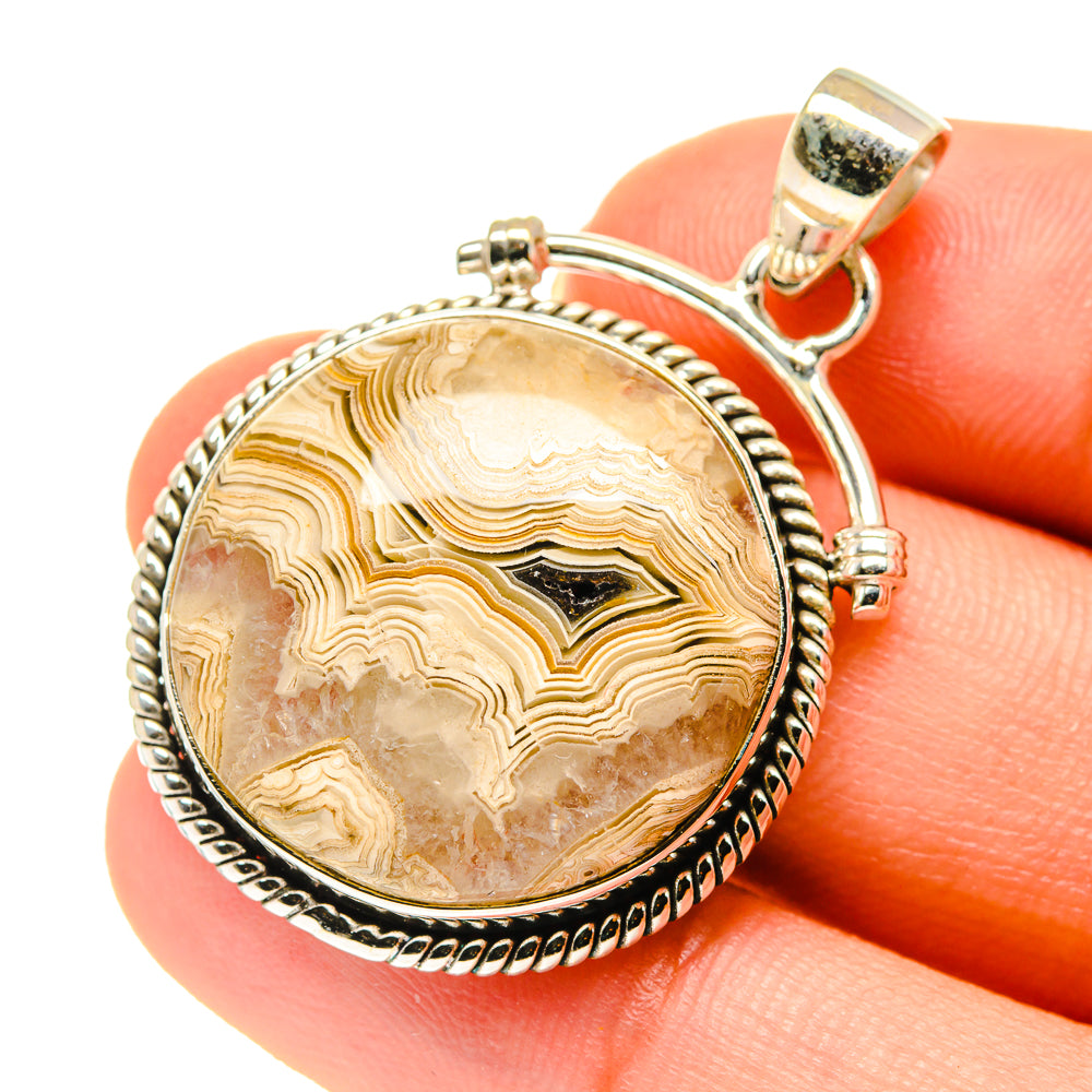Laguna Lace Agate Pendants handcrafted by Ana Silver Co - PD760556
