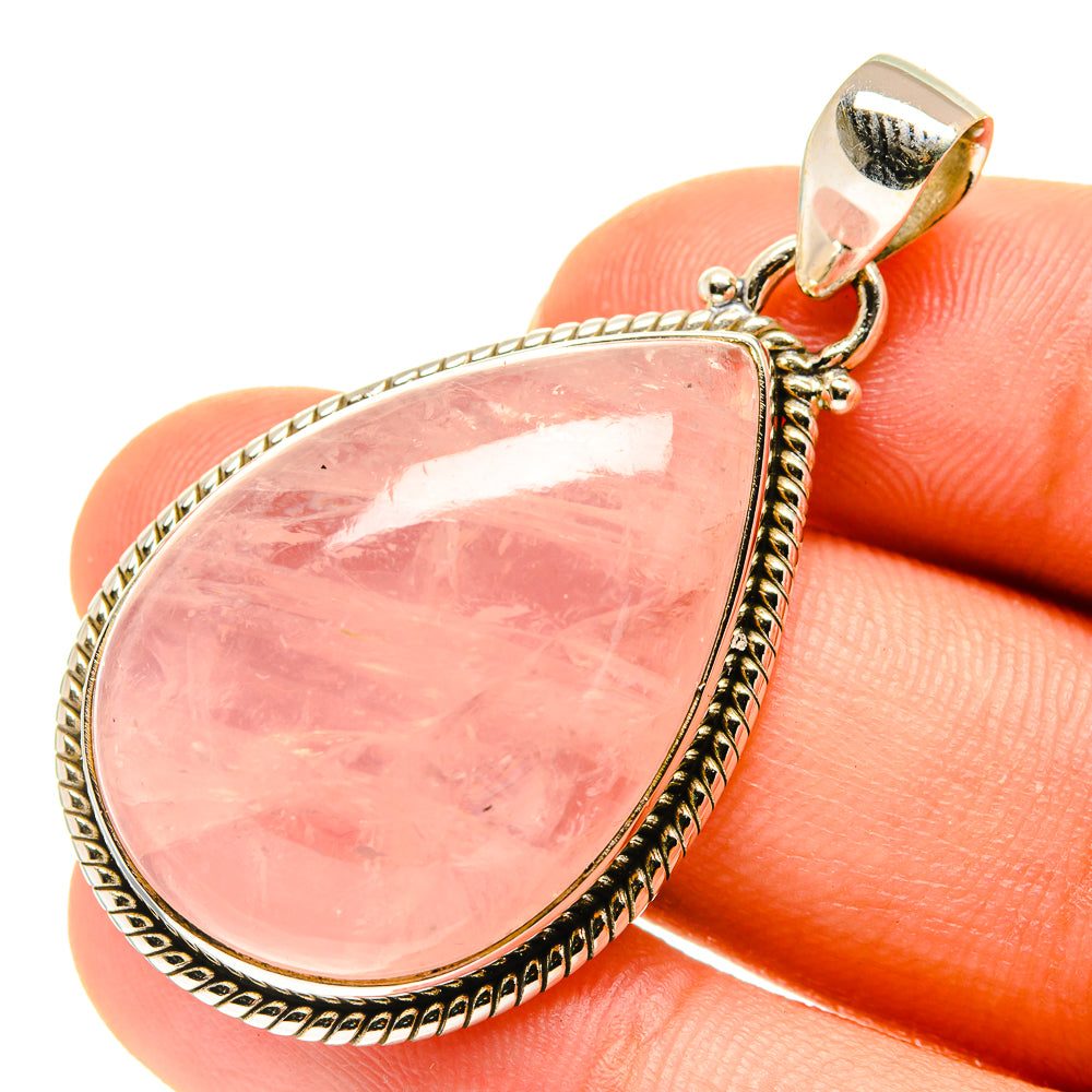 Rose Quartz Pendants handcrafted by Ana Silver Co - PD760566