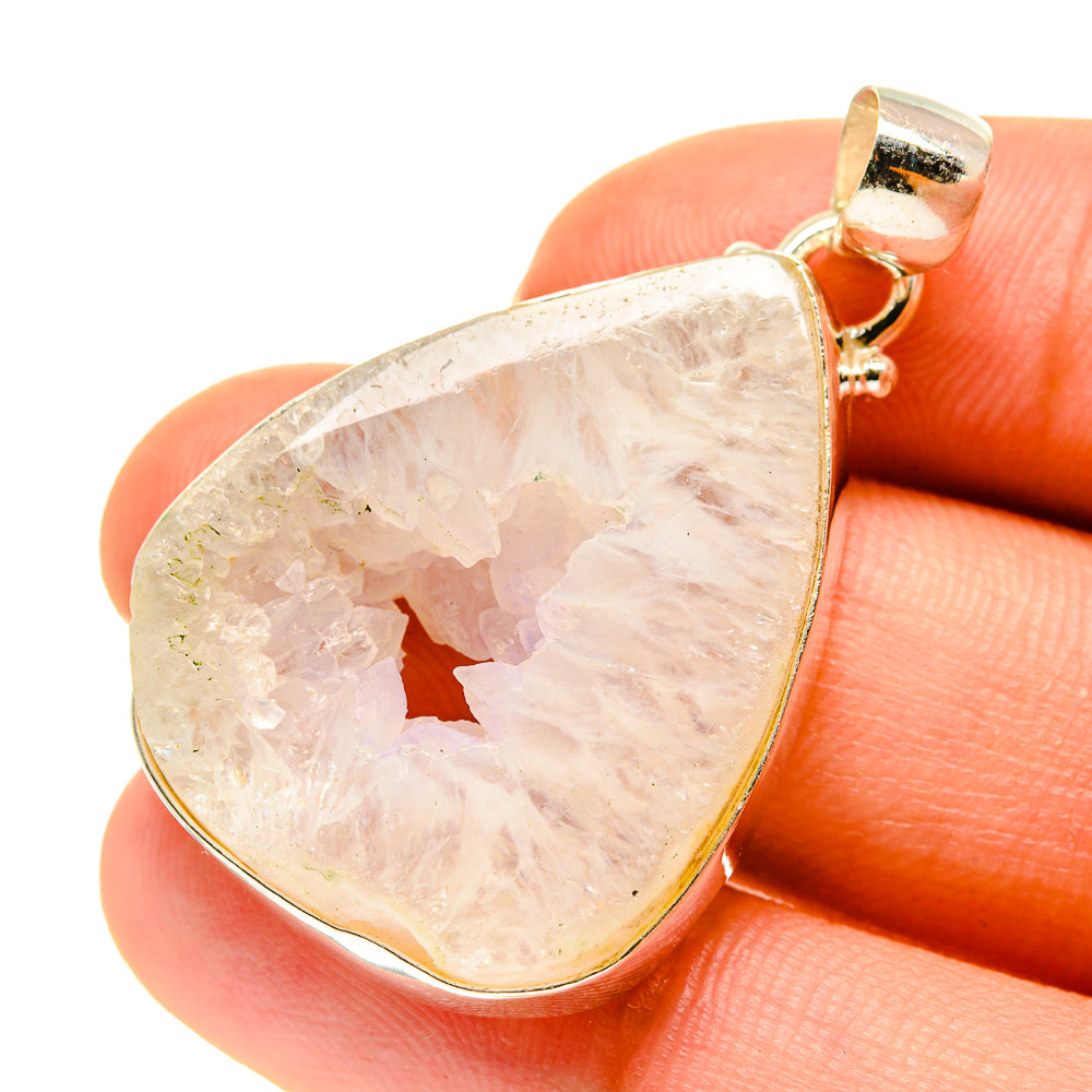 White Geode Slice Pendants handcrafted by Ana Silver Co - PD760578