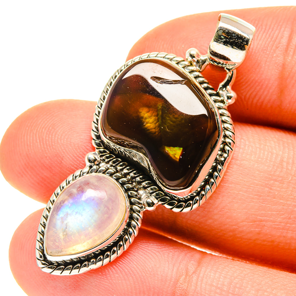 Mexican Fire Agate Pendants handcrafted by Ana Silver Co - PD760580