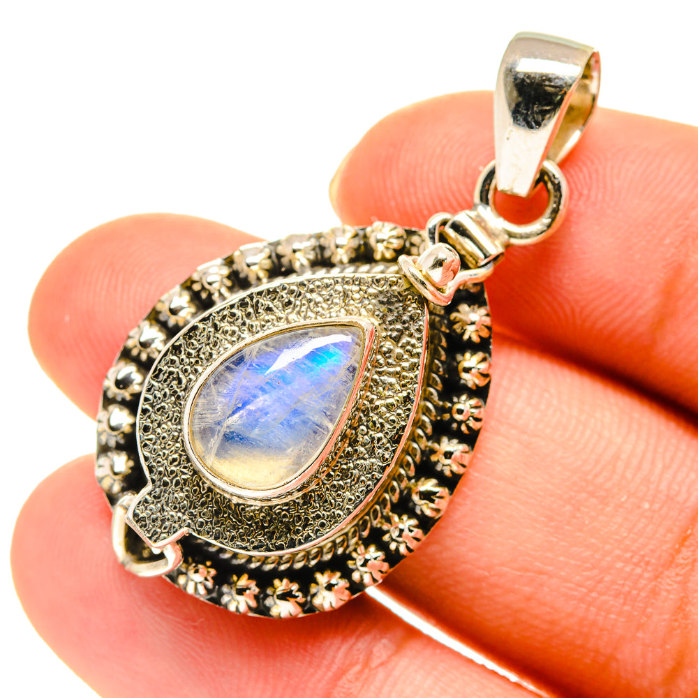 Rainbow Moonstone Pendants handcrafted by Ana Silver Co - PD760624