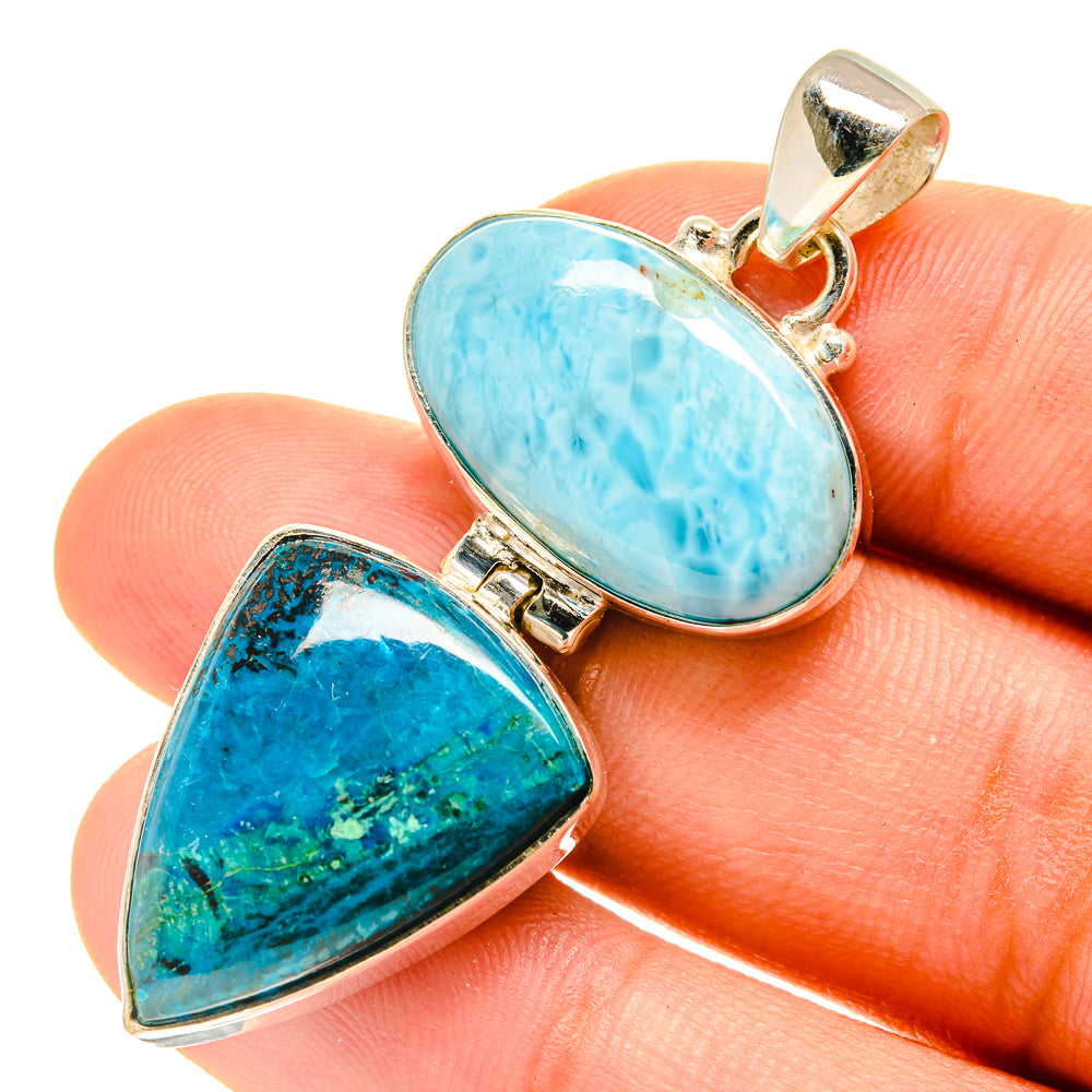 Chrysocolla Pendants handcrafted by Ana Silver Co - PD760641