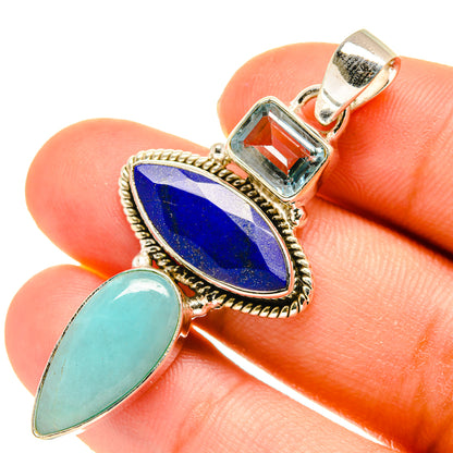 Peruvian Amazonite Pendants handcrafted by Ana Silver Co - PD760645