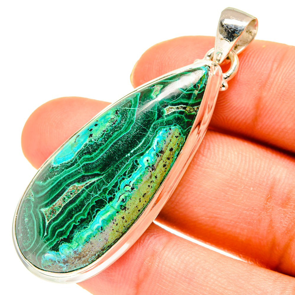 Malachite In Chrysocolla Pendants handcrafted by Ana Silver Co - PD760662
