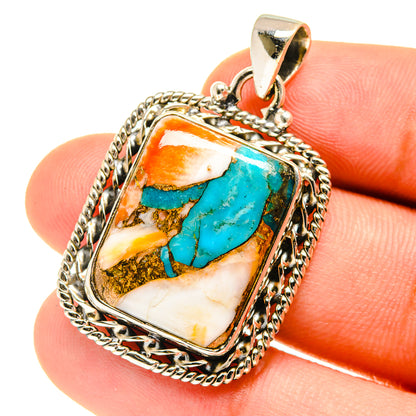 Blue Copper Composite Turquoise Pendants handcrafted by Ana Silver Co - PD760667