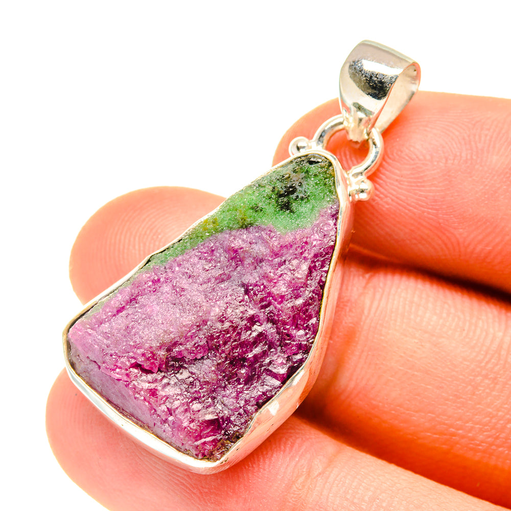 Ruby Zoisite Pendants handcrafted by Ana Silver Co - PD760681