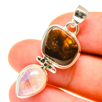 Mexican Fire Agate Pendants handcrafted by Ana Silver Co - PD760703
