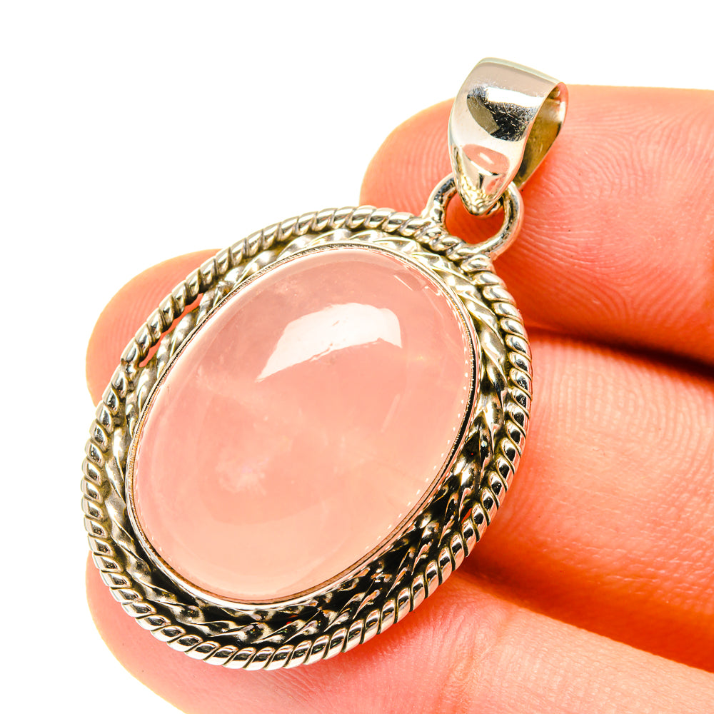 Rose Quartz Pendants handcrafted by Ana Silver Co - PD760707