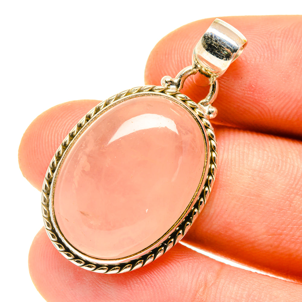 Rose Quartz Pendants handcrafted by Ana Silver Co - PD760725