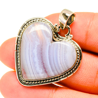 Blue Lace Agate Pendants handcrafted by Ana Silver Co - PD760738