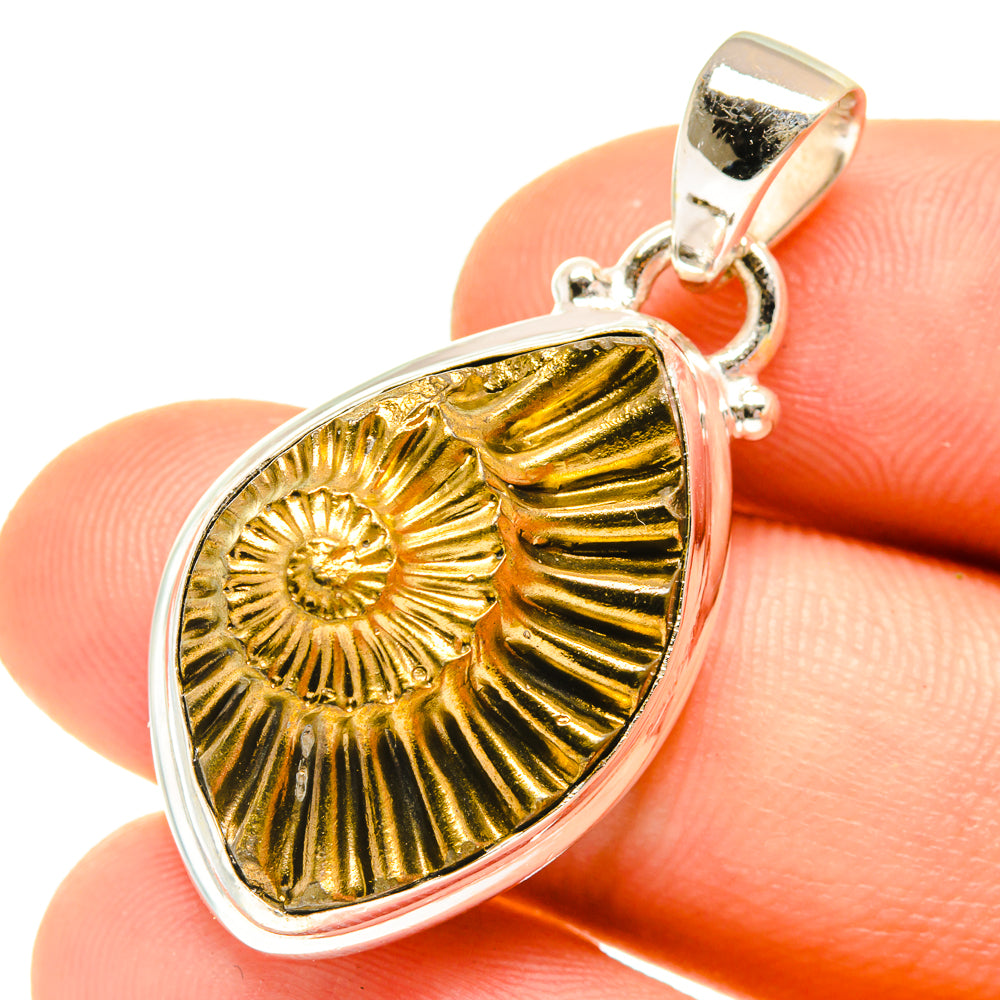 Pyrite Shell Pendants handcrafted by Ana Silver Co - PD760745