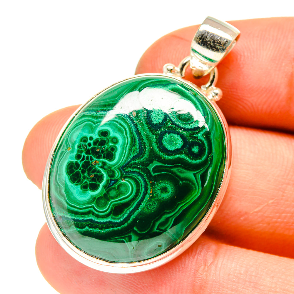 Malachite In Chrysocolla Pendants handcrafted by Ana Silver Co - PD760806
