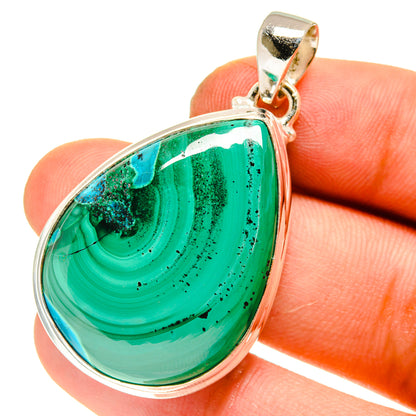 Malachite In Chrysocolla Pendants handcrafted by Ana Silver Co - PD760821