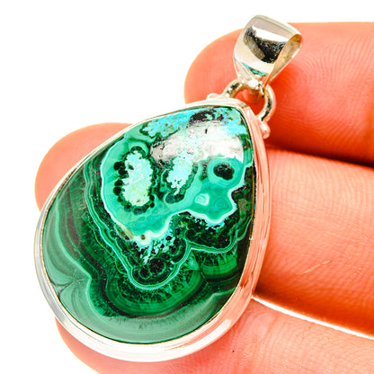 Malachite In Chrysocolla Pendants handcrafted by Ana Silver Co - PD760830
