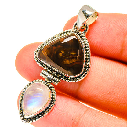 Mexican Fire Agate Pendants handcrafted by Ana Silver Co - PD760831