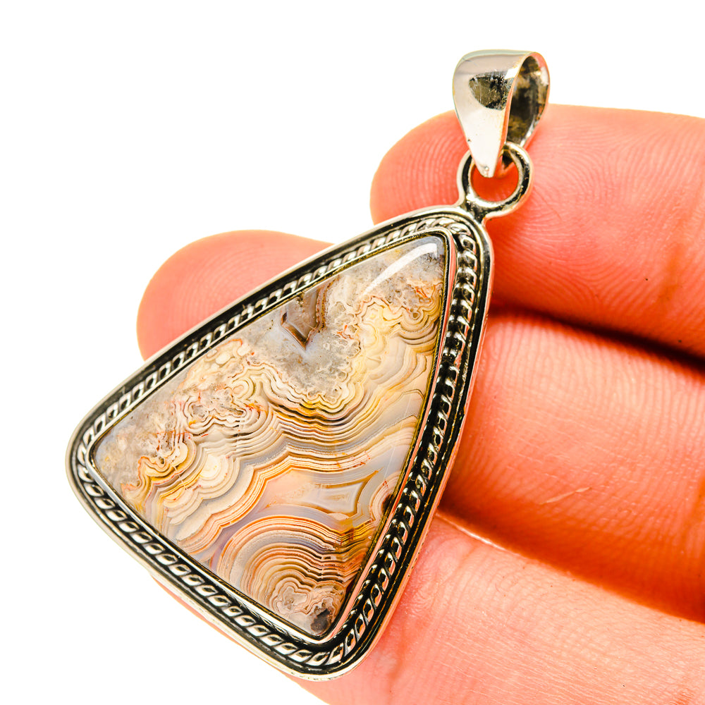Laguna Lace Agate Pendants handcrafted by Ana Silver Co - PD760844