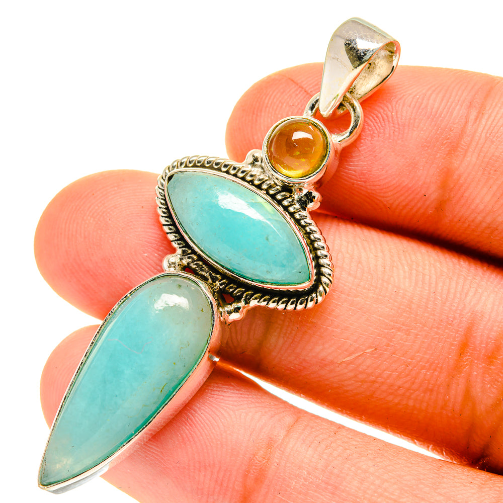 Peruvian Opal Pendants handcrafted by Ana Silver Co - PD760856