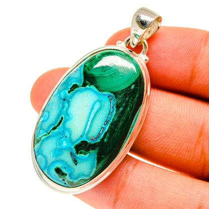 Malachite In Chrysocolla Pendants handcrafted by Ana Silver Co - PD760862