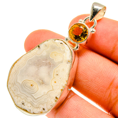 White Geode Slice Pendants handcrafted by Ana Silver Co - PD760876