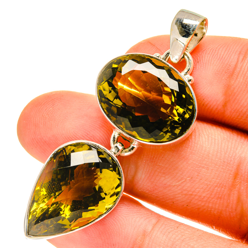 Olive Quartz Pendants handcrafted by Ana Silver Co - PD760881