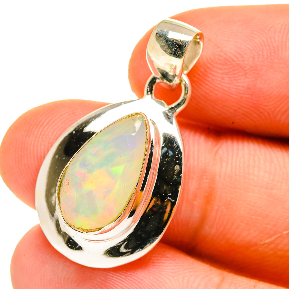 Ethiopian opal pendant bail and teardrop drop setting in 925 sterling silver