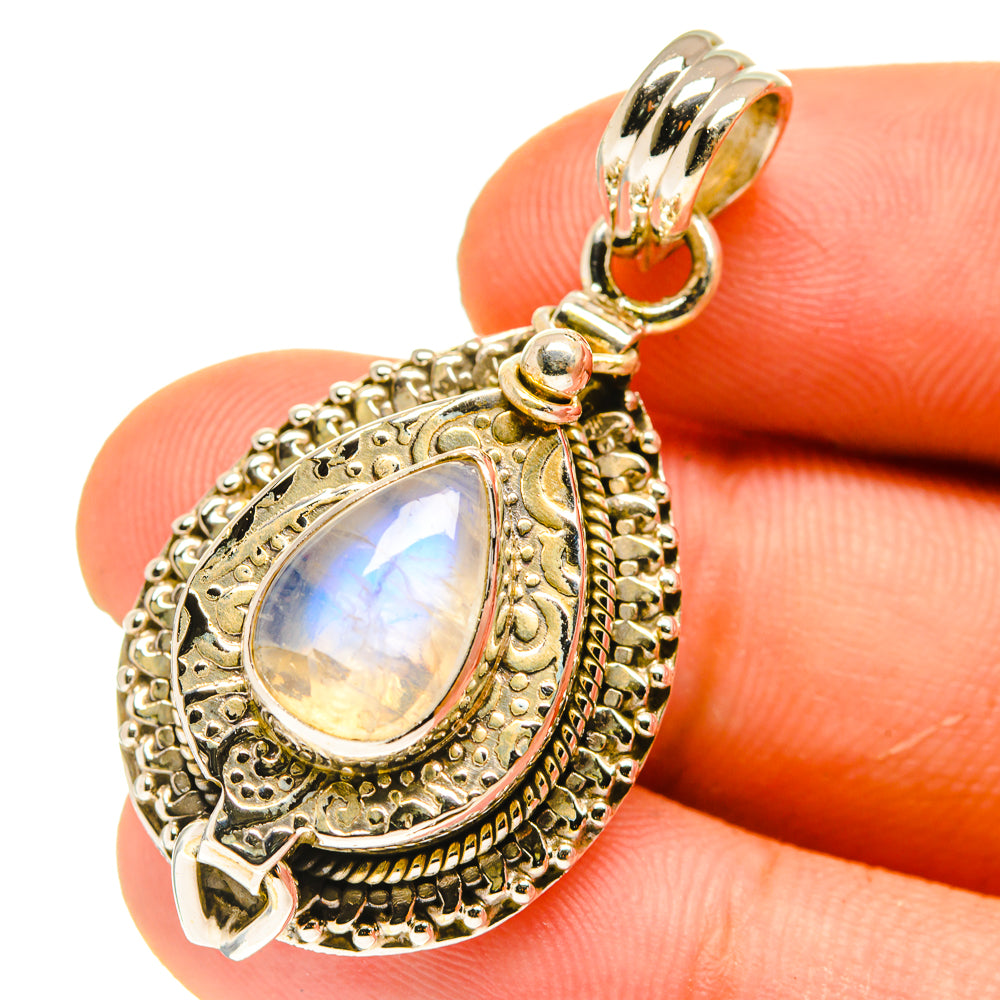 Rainbow Moonstone Pendants handcrafted by Ana Silver Co - PD760906