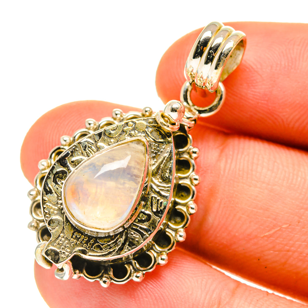 Rainbow Moonstone Pendants handcrafted by Ana Silver Co - PD760913