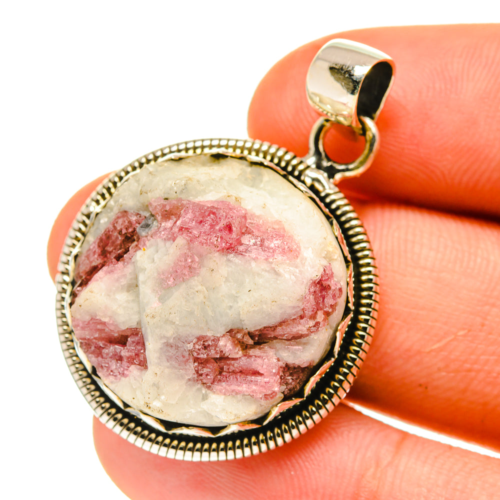 Pink Tourmaline In Quartz Pendants handcrafted by Ana Silver Co - PD760916