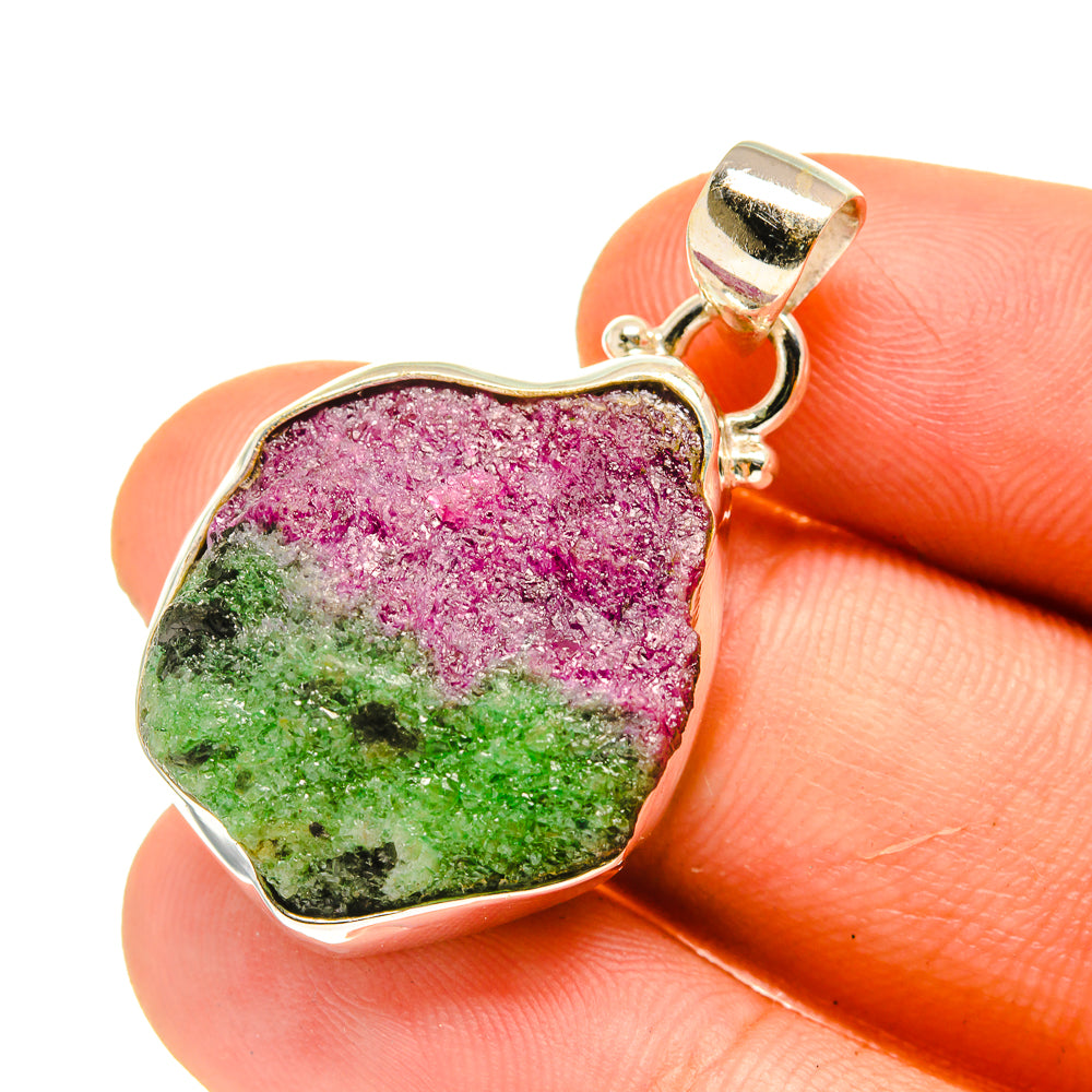 Ruby Zoisite Pendants handcrafted by Ana Silver Co - PD760918