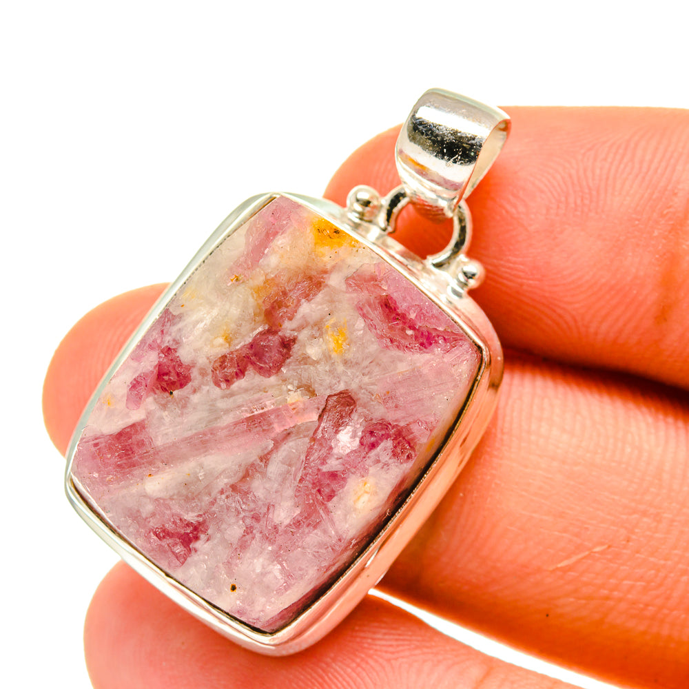 Pink Tourmaline In Quartz Pendants handcrafted by Ana Silver Co - PD760919