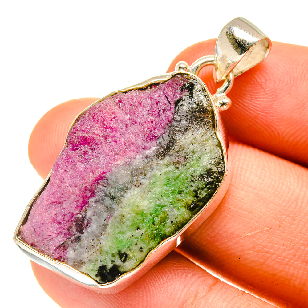 Ruby Zoisite Pendants handcrafted by Ana Silver Co - PD760920