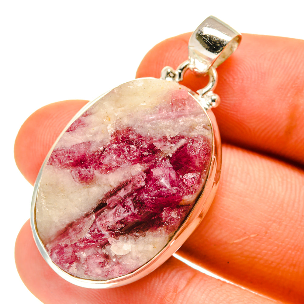Pink Tourmaline In Quartz Pendants handcrafted by Ana Silver Co - PD760921