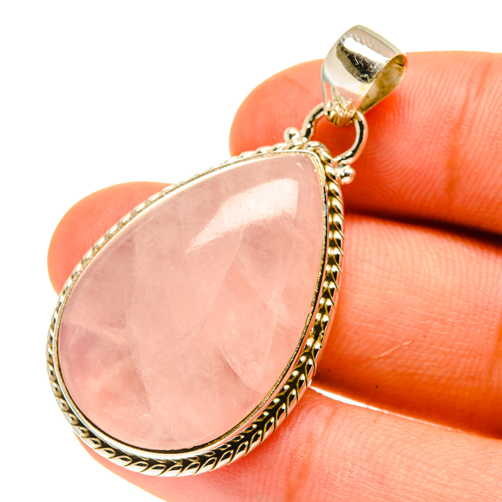 Rose Quartz Pendants handcrafted by Ana Silver Co - PD760924
