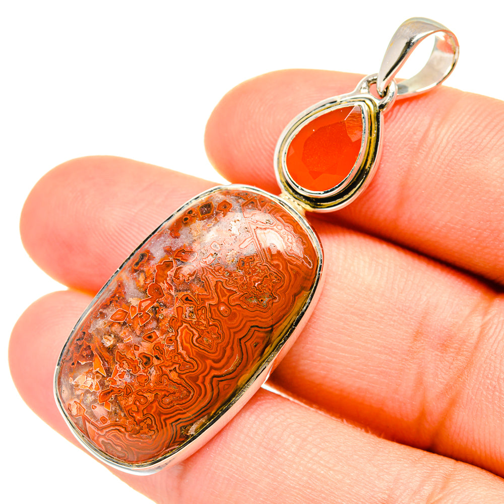 Crazy Lace Agate Pendants handcrafted by Ana Silver Co - PD7632
