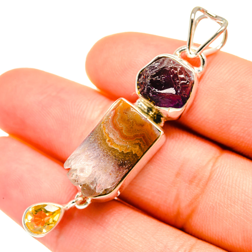 Amethyst Stalactite Pendants handcrafted by Ana Silver Co - PD7649
