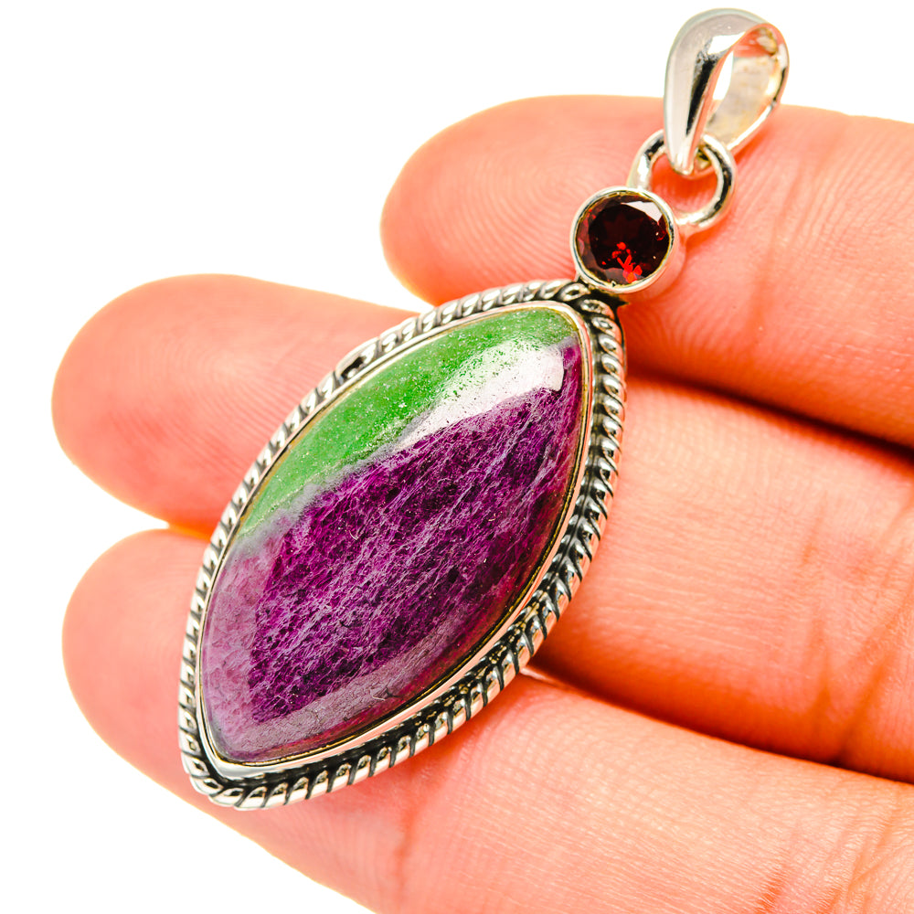Ruby Zoisite Pendants handcrafted by Ana Silver Co - PD7666
