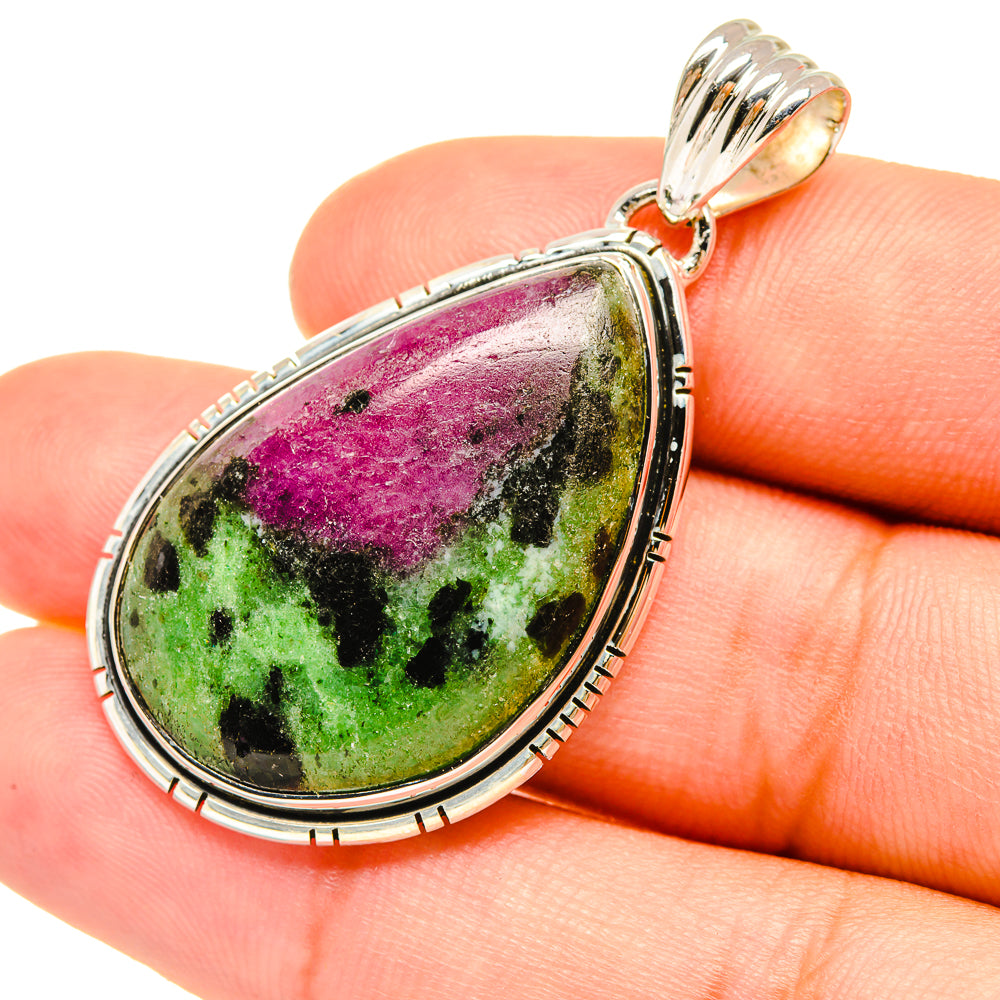 Ruby Zoisite Pendants handcrafted by Ana Silver Co - PD7669