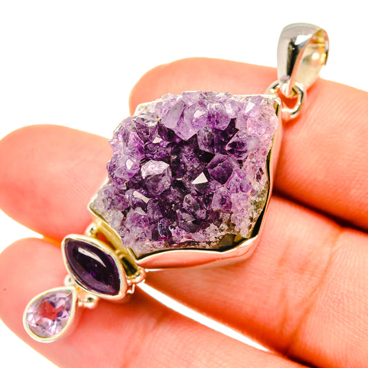 Amethyst Crystal Pendants handcrafted by Ana Silver Co - PD7674