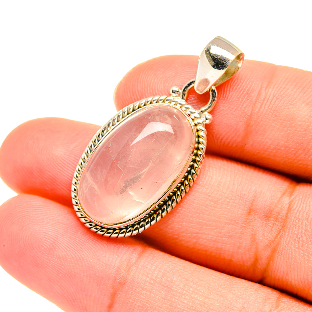 Rose Quartz Pendants handcrafted by Ana Silver Co - PD7678