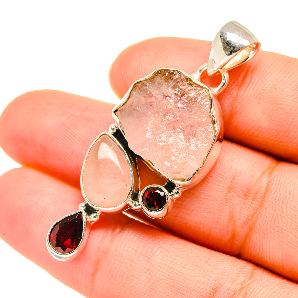 Rose Quartz Pendants handcrafted by Ana Silver Co - PD7685