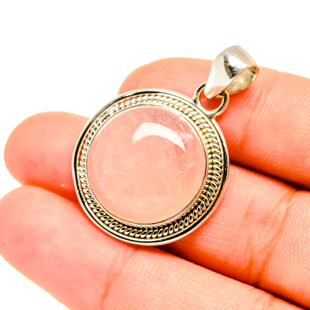 Rose Quartz Pendants handcrafted by Ana Silver Co - PD7689