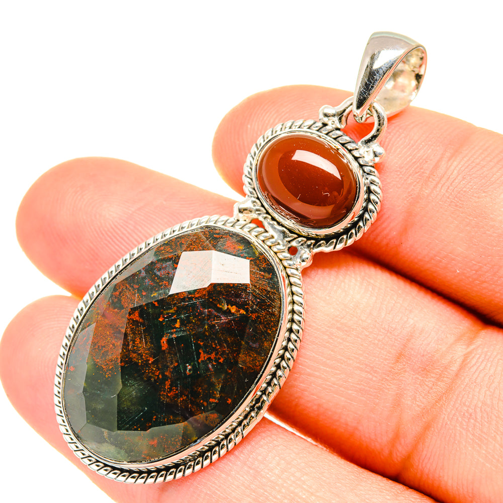 Bloodstone Pendants handcrafted by Ana Silver Co - PD7695