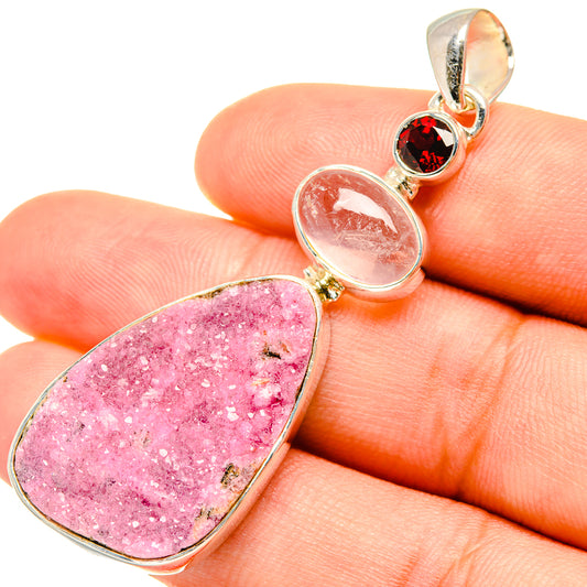 Cobalto Calcite Druzy Pendants handcrafted by Ana Silver Co - PD7699