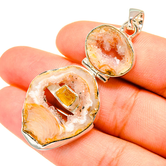 Coconut Geode Druzy Pendants handcrafted by Ana Silver Co - PD7735