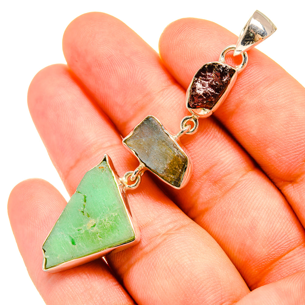Chrysoprase Pendants handcrafted by Ana Silver Co - PD7737