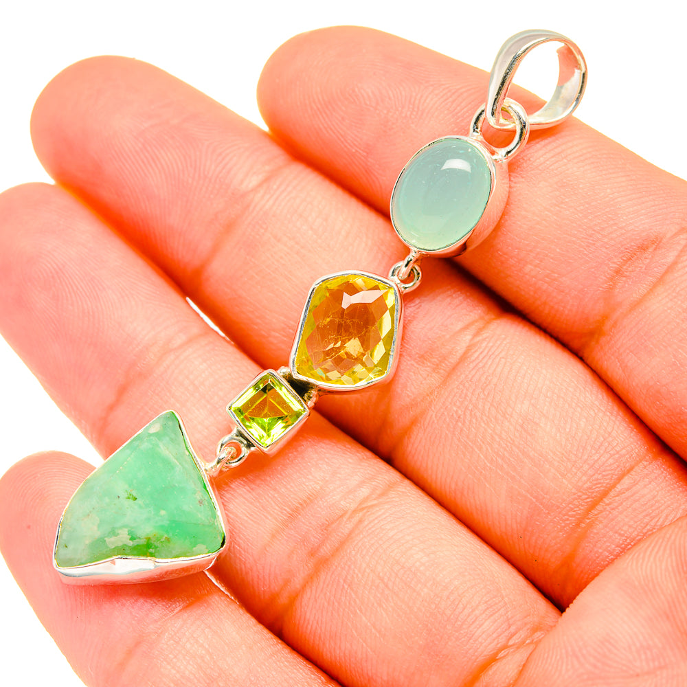 Chrysoprase Pendants handcrafted by Ana Silver Co - PD7738