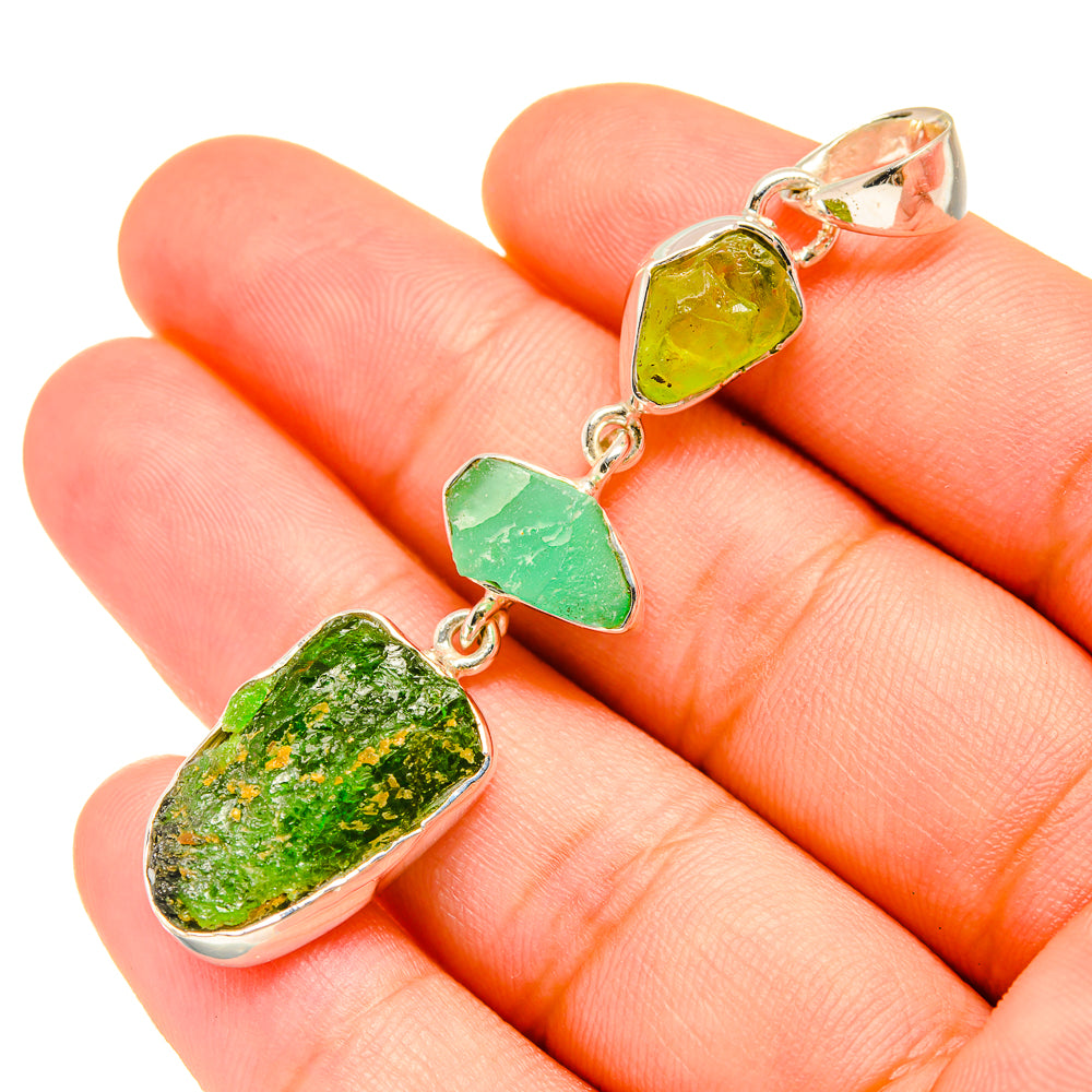 Chrome Diopside Pendants handcrafted by Ana Silver Co - PD7739